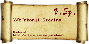 Várkonyi Szorina névjegykártya